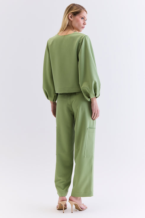 CALÇA ALFAIATARIA BOLSO MATCHA